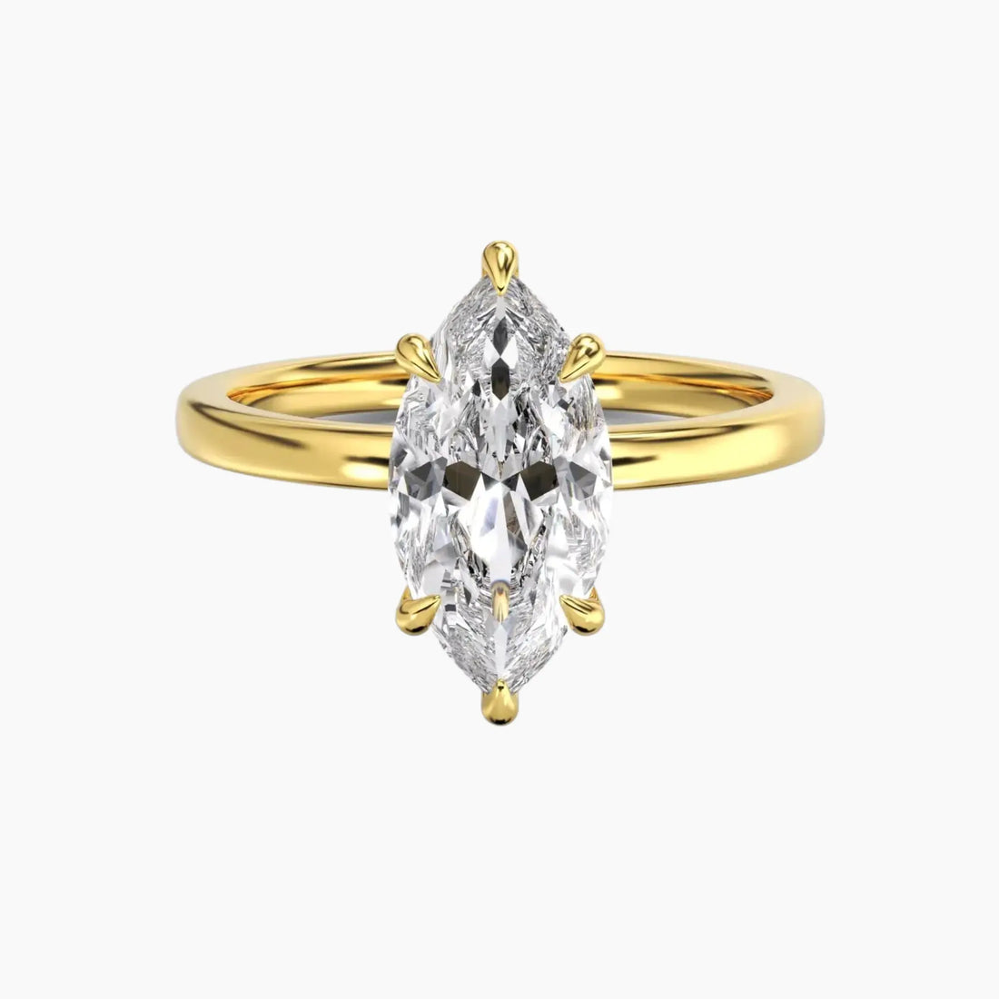 Beryl Marquise Hidden Halo 3 Carat Lab Grown Diamond Engagement Ring in 14K Rose Gold