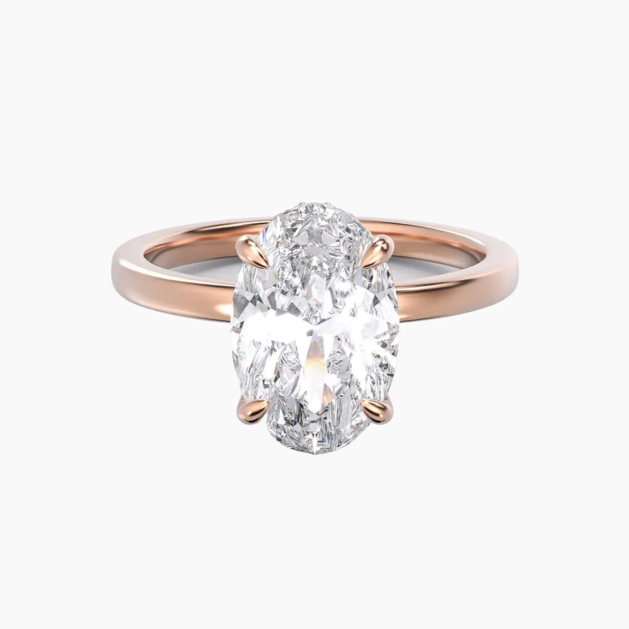 Beryl Oval Hidden Halo 1.5 Carat Lab Grown Diamond Engagement Ring in 18K White Gold