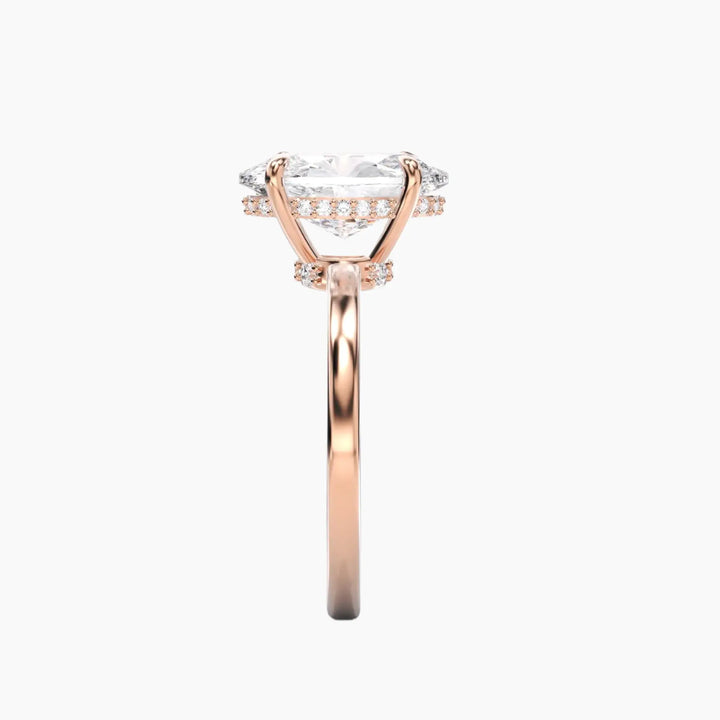 Beryl Oval Hidden Halo 2 Carat Lab Grown Diamond Engagement Ring in 18K White Gold