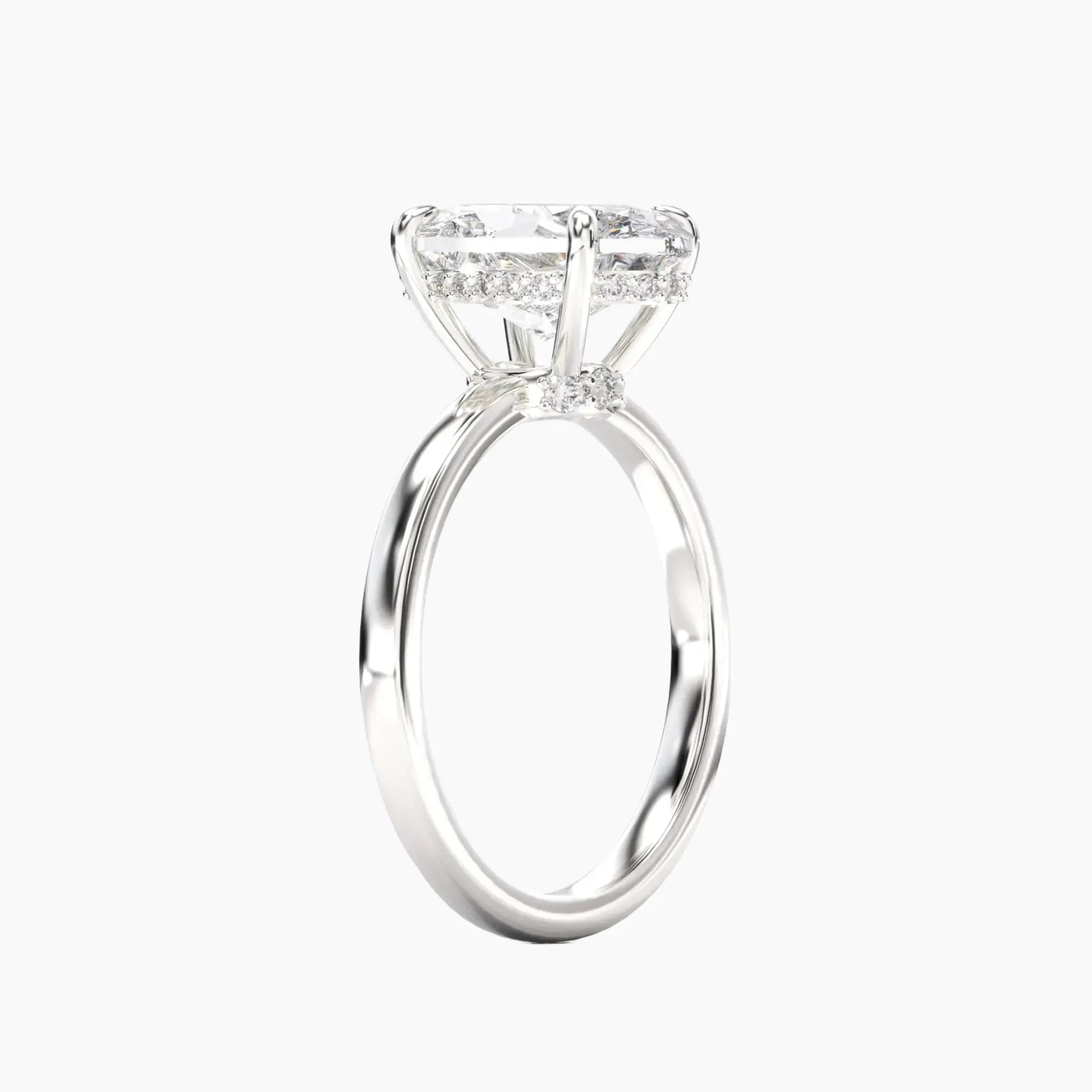 Beryl Oval Hidden Halo 1.5 Carat Lab Grown Diamond Engagement Ring in 14K White Gold