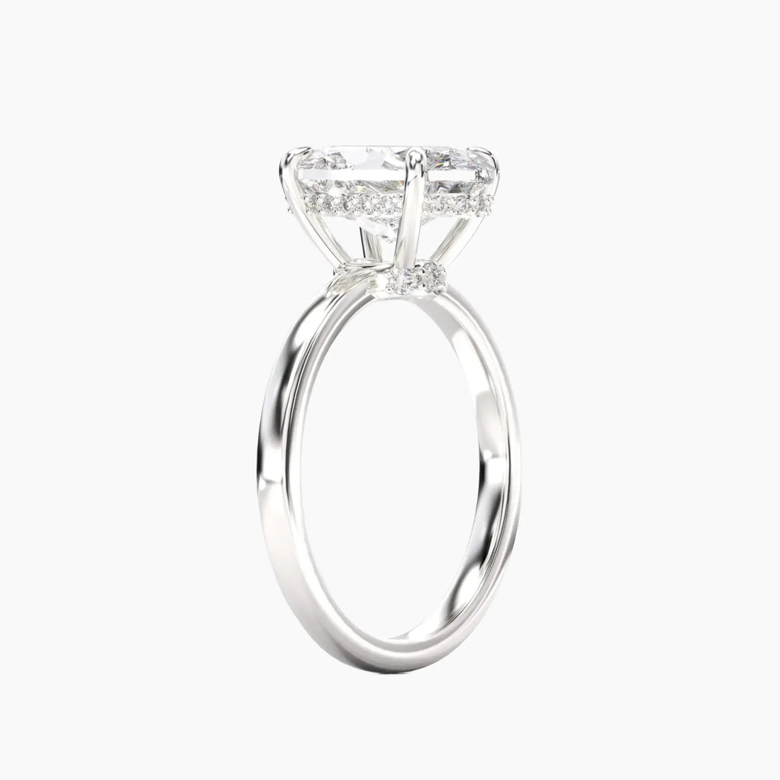Beryl Oval Hidden Halo 2 Carat Lab Grown Diamond Engagement Ring in 18K Yellow Gold