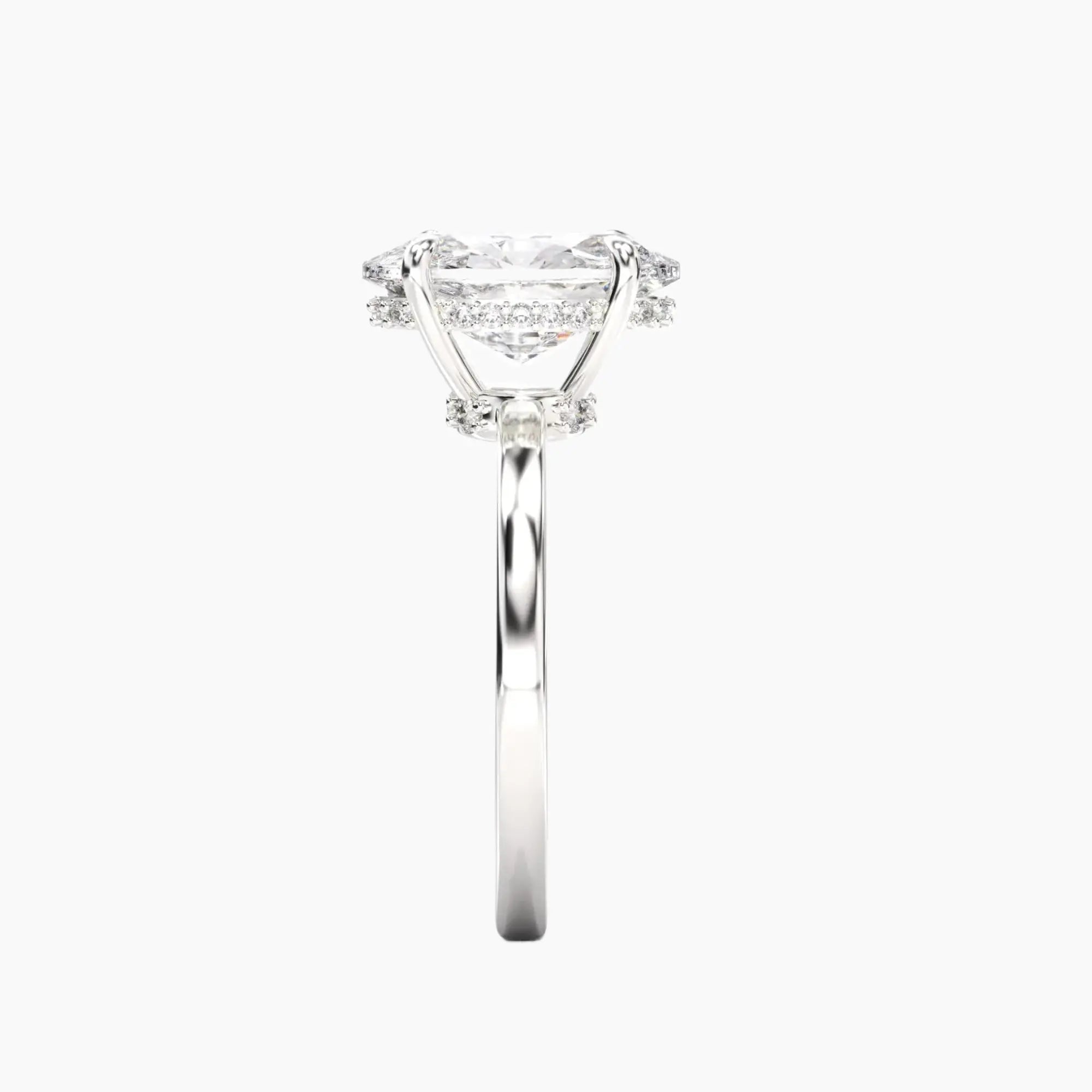 Beryl Oval Hidden Halo 1.5 Carat Lab Grown Diamond Engagement Ring in 14K White Gold