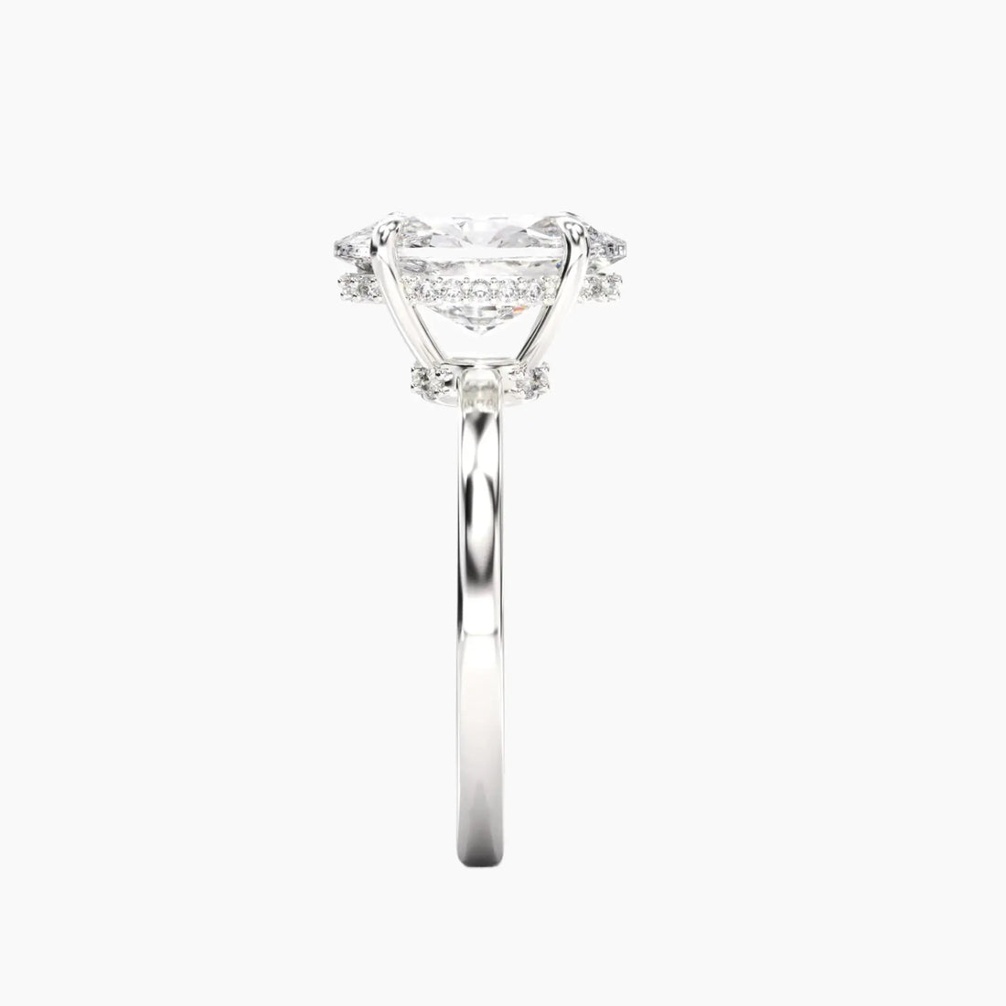 Beryl Oval Hidden Halo 1.5 Carat Lab Grown Diamond Engagement Ring in 14K White Gold