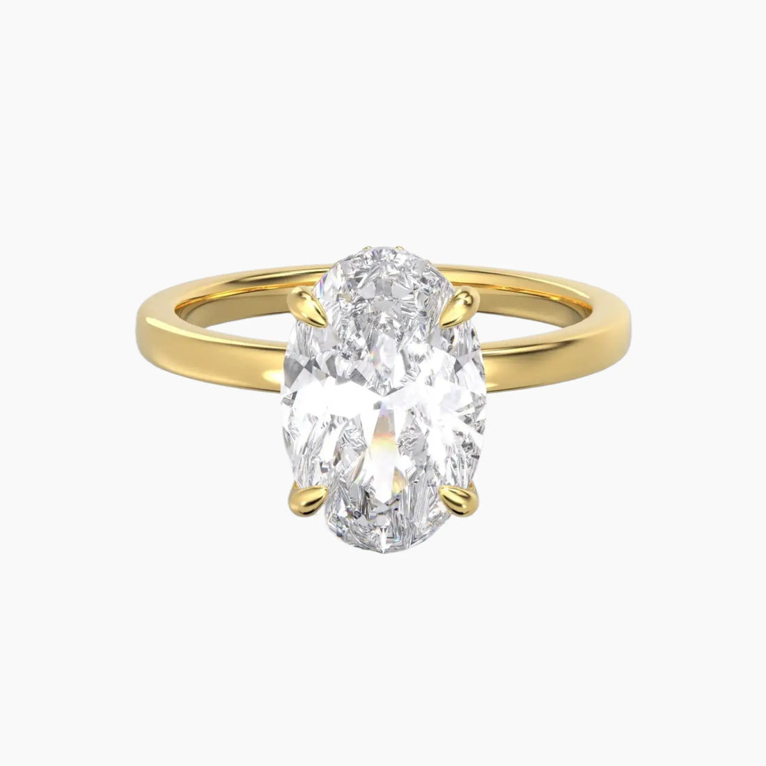 Beryl Oval Hidden Halo 1.5 Carat Lab Grown Diamond Engagement Ring in 18K Rose Gold