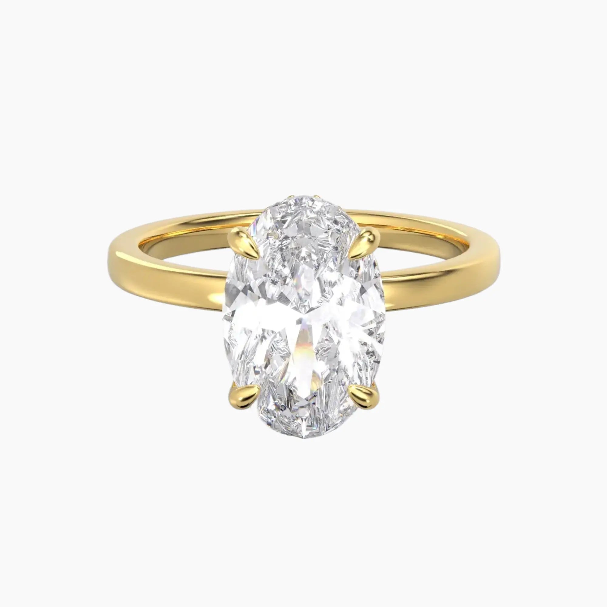 Beryl Oval Hidden Halo 1 Carat Lab Grown Diamond Engagement Ring in 18K White Gold