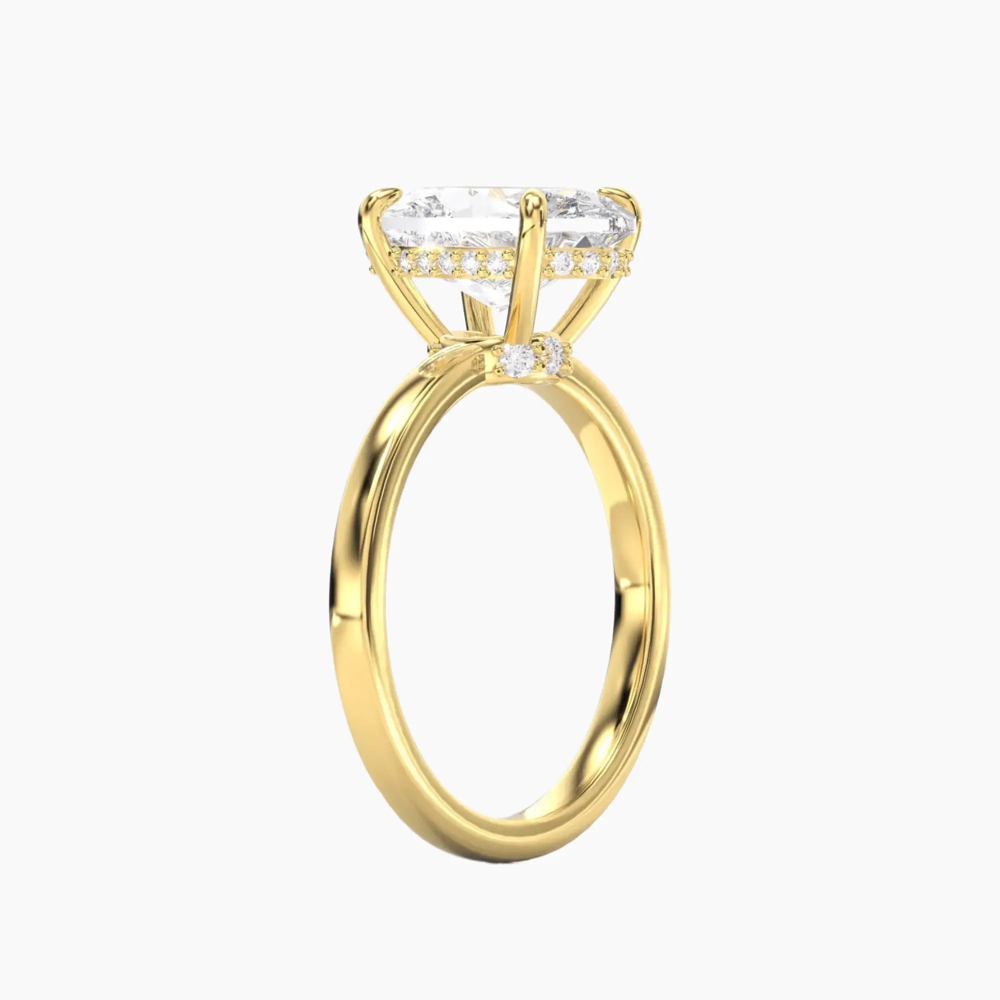 Beryl Oval Hidden Halo 2.5 Carat Lab Grown Diamond Engagement Ring in 18K Yellow Gold