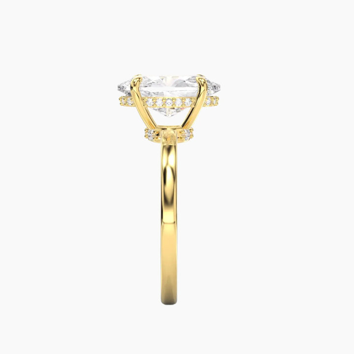 Beryl Oval Hidden Halo 1.5 Carat Lab Grown Diamond Engagement Ring in 14K Rose Gold