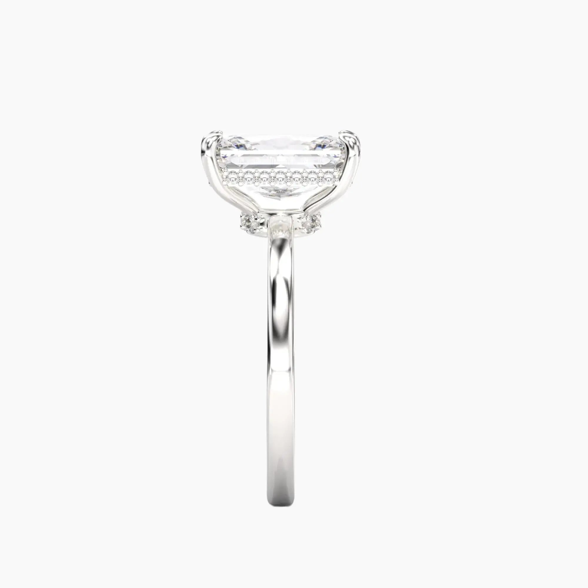 Beryl Radiant Hidden Halo 1.5 Carat Lab Grown Diamond Engagement Ring in 18K Rose Gold