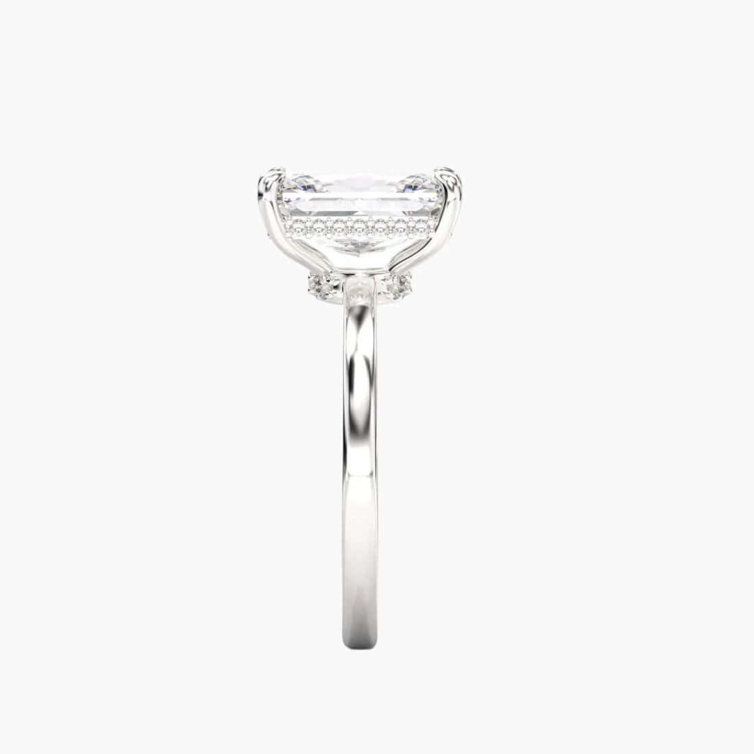 Beryl Radiant Hidden Halo 2.5 Carat Lab Grown Diamond Engagement Ring in 18K Yellow Gold