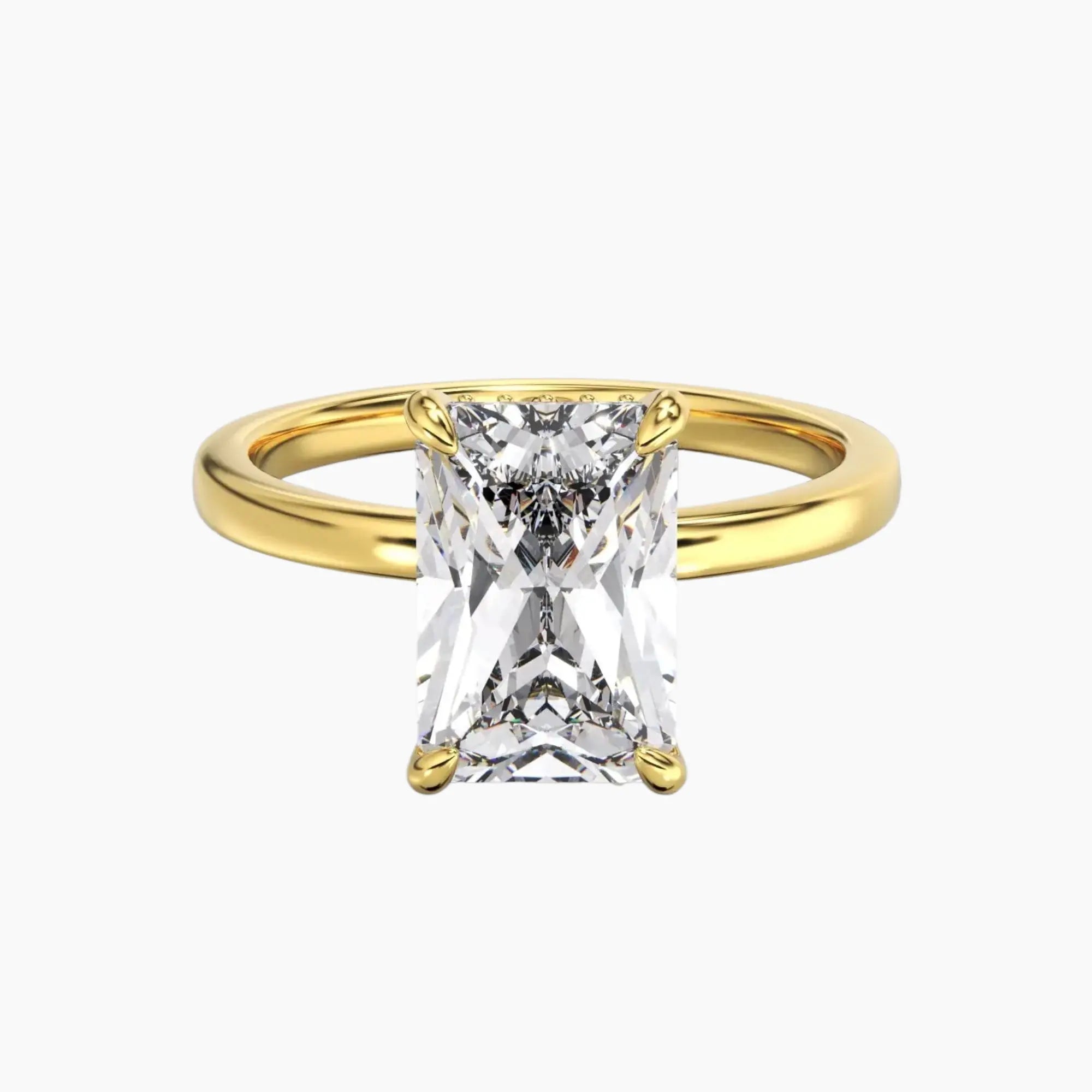 Beryl Radiant Hidden Halo 1.5 Carat Lab Grown Diamond Engagement Ring in 14K White Gold